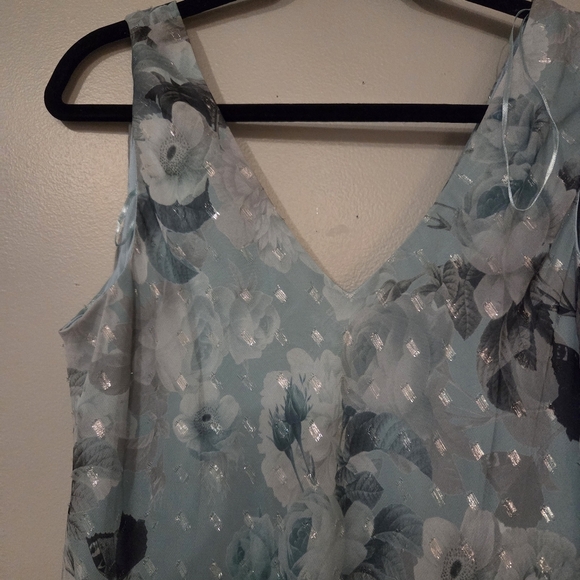 R&M Richards Plus Size Women's Teal Whimsical Fairy Floral Maxi Dress. 2 PC. 16 - Picture 7 of 16